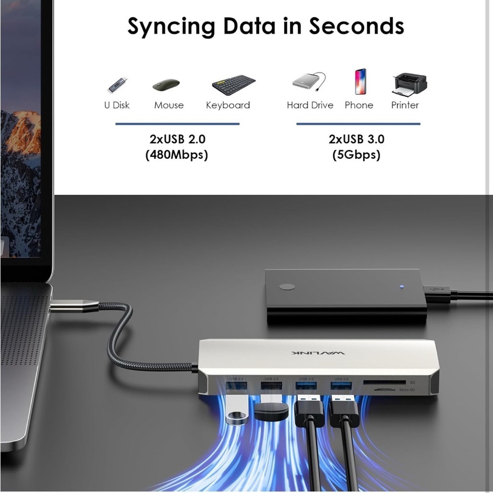 Wavlink USB-C Docking Station - Silver - Picture 9 of 10